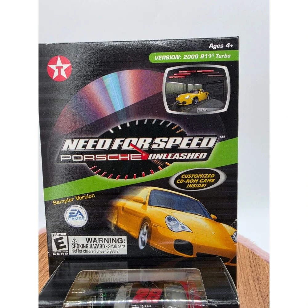 Texaco Need for Speed Porsche Unleashed PC Game & #28 Havoline Diecast 1:64 Car